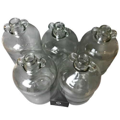 74 - 5 Large Glass Demijohns'