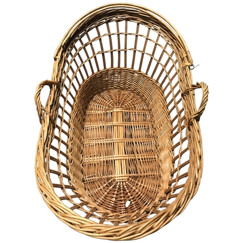 102 - A Large Vintage Wicker Moses Cradle and a Wicker Picnic case