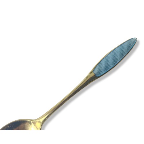 3 - Set of six cased Art Deco Frigast (Denmark) Silver Guilloche spoons.