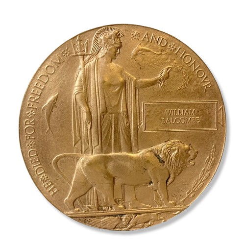 32 - WWI Death penny plaque - William Balcombe
12 CM Diameter