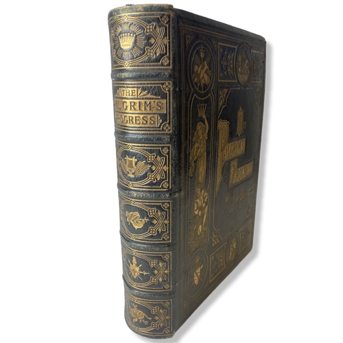 141 - A Victorian John Bunyan 'The Pilgrim's Progress' book. Black Morocco and embossed Gilt binding.
31.5... 