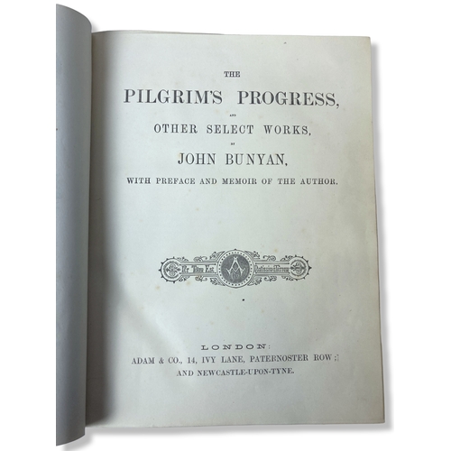 141 - A Victorian John Bunyan 'The Pilgrim's Progress' book. Black Morocco and embossed Gilt binding.
31.5... 