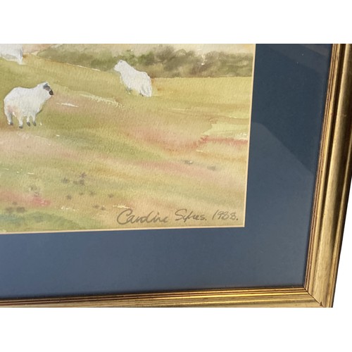 132 - A Signed Watercolour depicting a flock of Sheep. In gilt frame.
75 x 61.5cm