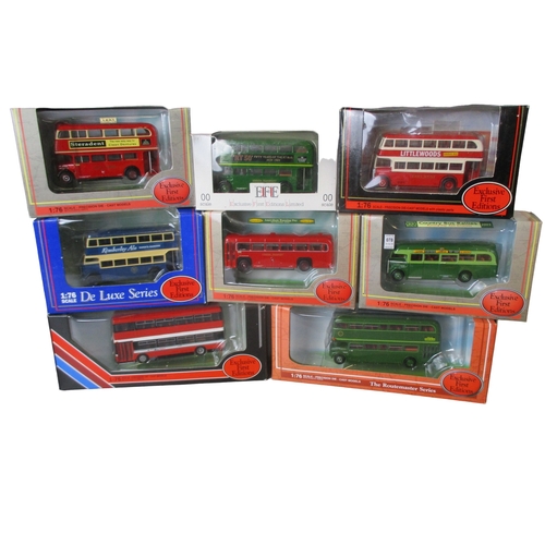 343 - A collection of boxed Diecast model buses.