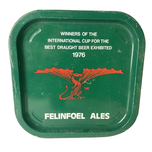 29A - 1976 Filinfoel Ales Tray with two antique glass bottles.