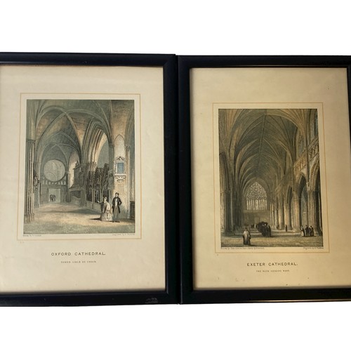 102 - A collection of seven Victorian hand-coloured Engravings of Cathedrals& Abbeys. Including examples b... 