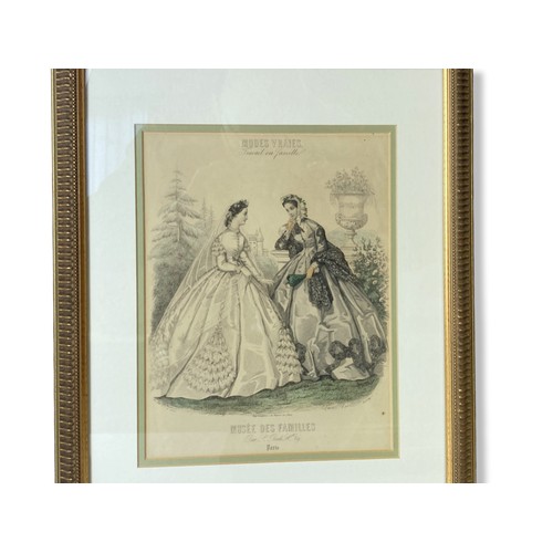 103 - A Victorian hand-coloured Laure Noel Fashion Plate engraving together with a Alex Hogg (1778-1824) c... 