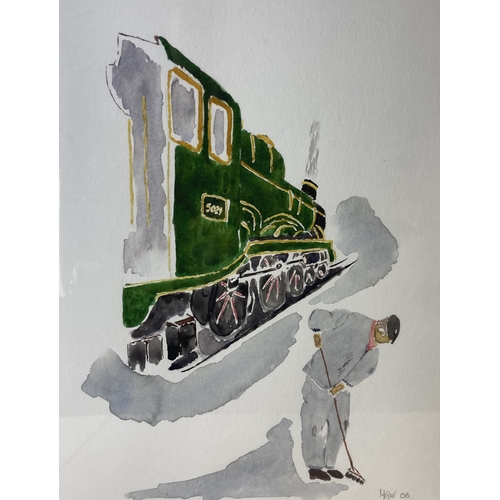 111 - A signed Railway watercolour. 
55 x 45 cm