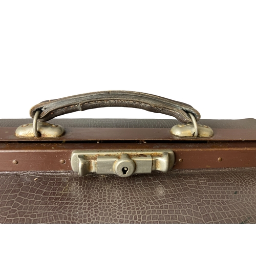 202 - A vintage R.J Jenkins Faux crocodile skin Gladstone bag.