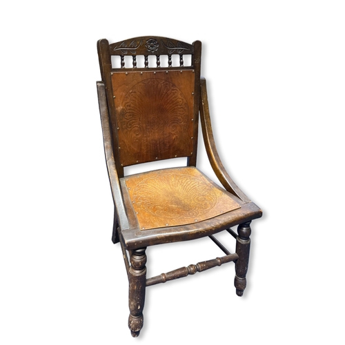 209 - Early 20th-century Luterma carved & embossed chair.