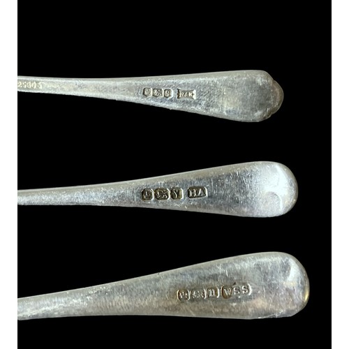 70 - 5 hallmarked Silver spoons and button hook.