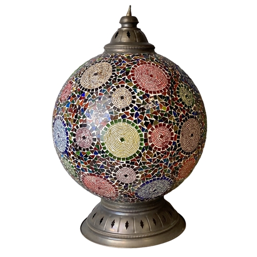 192 - A large Moroccan / Turkish Mosaic lamp shade.
51cm long x 34cm wide.