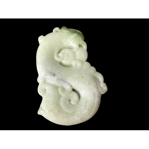 113 - Pair of Chinese carved Jade pendants
Largest 6 x 3cm