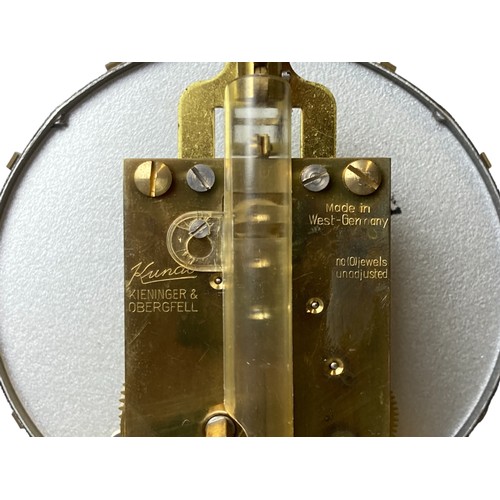 79 - A vintage Kundo (Kieninger & Obergfell) Anniversary clock under glass dome. 23cm wide x 24cm tall