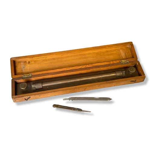 92 - Antique U.W.W. makers Birmingham brass parallel rolling rule. In original box.