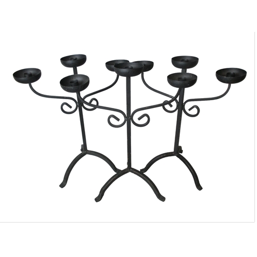 109 - 3 Large Wrought Iron Candelabra