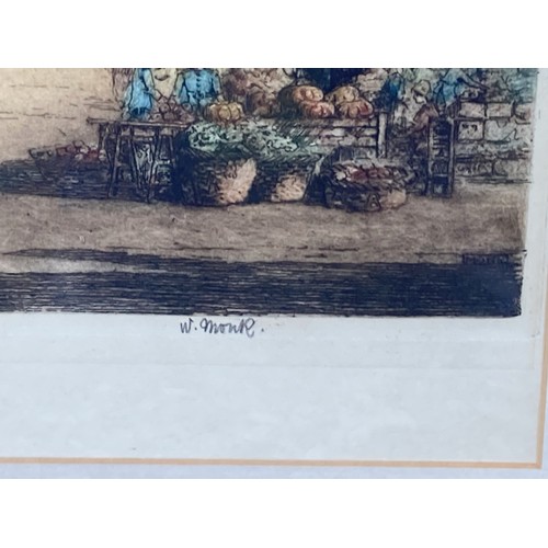 211 - A large William Monk (British 1863-1937) coloured Etching of a french Cathedral. Signed.
104 x 81cm ... 