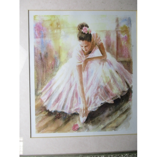 217 - A set of 3 Pastel Framed Prints of Ballerina