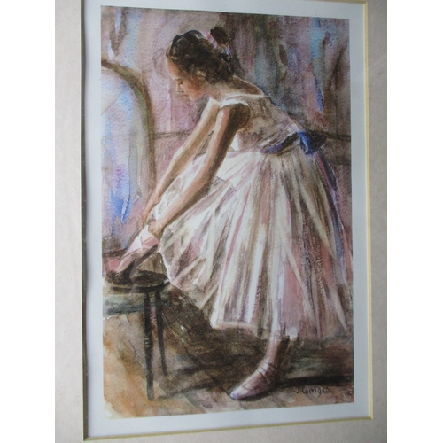 217 - A set of 3 Pastel Framed Prints of Ballerina