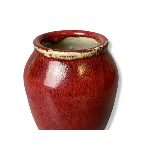 217 - A Chinese Flambe glaze brush pot.
10cm Tall