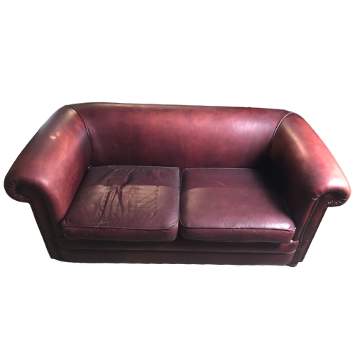 11 - Leather Chesterfield style, 2 seater Sofa Bed.