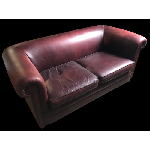 11 - Leather Chesterfield style, 2 seater Sofa Bed.