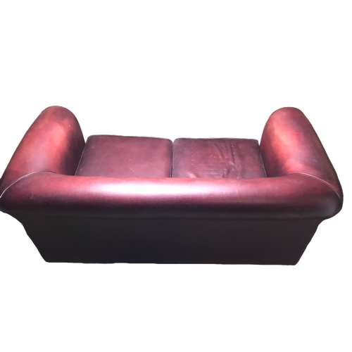 11 - Leather Chesterfield style, 2 seater Sofa Bed.