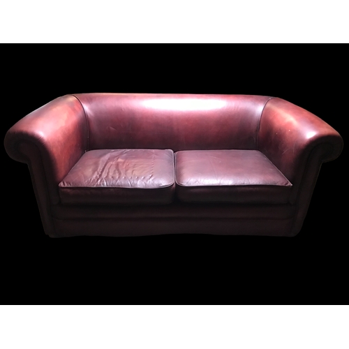 11 - Leather Chesterfield style, 2 seater Sofa Bed.