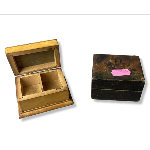 119 - A collection of vintage Boxes. Includes Antimony and resin box.