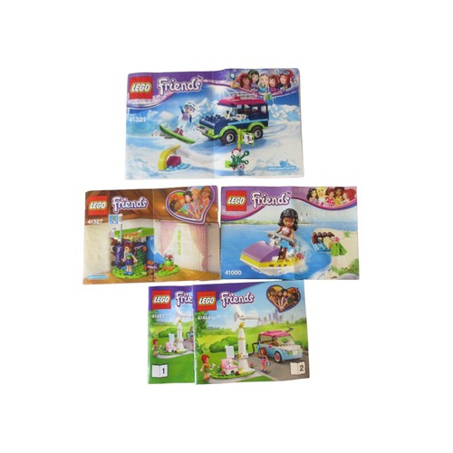 348 - Lego Friends set numbers 41000, 41321, 41327 & 41443. 100% complete with instruction manuals.