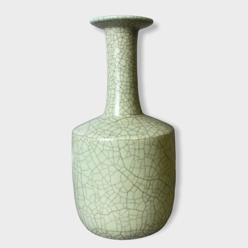 210A - A Chinese Longquan Celadon Mallet / Kinuta vase.
Crackle glazed. 
24cm Tall