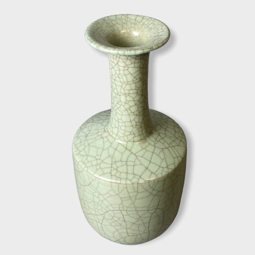 210A - A Chinese Longquan Celadon Mallet / Kinuta vase.
Crackle glazed. 
24cm Tall