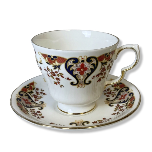 96 - A 21 piece Colclough China tea set. Includes 6 teacups, saucers, side plates, Milk, Sugar and cake p... 