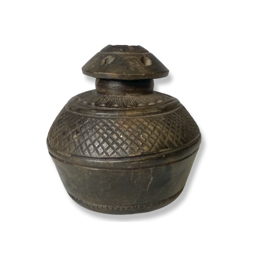 101 - A Chinese neolithic type pottery Incense burner. 
Approx 10cm tall.