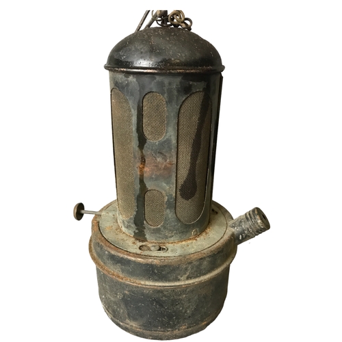 123 - A collection of Lamps including a Brass Ship Lantern and a Raydyot Green House Paraffin Heater