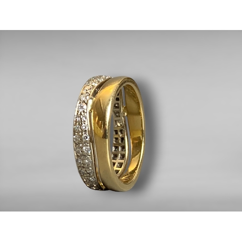 22 - An 18 carat Gold, Full round diamond cluster Wedding and Eternity ring. Approx 0.5ct.
5.5 gms 
size ... 