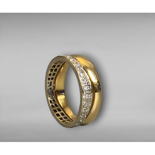 22 - An 18 carat Gold, Full round diamond cluster Wedding and Eternity ring. Approx 0.5ct.
5.5 gms 
size ... 