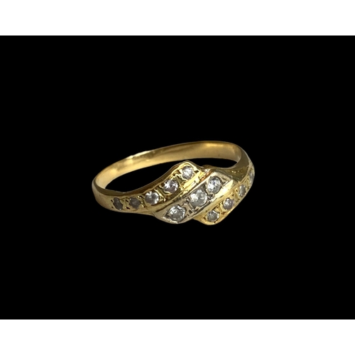 32 - Antique 9 carat gold & Stone ring. 
Unmarked but tests as 9 carat gold. Set with 13 unidentified sto... 