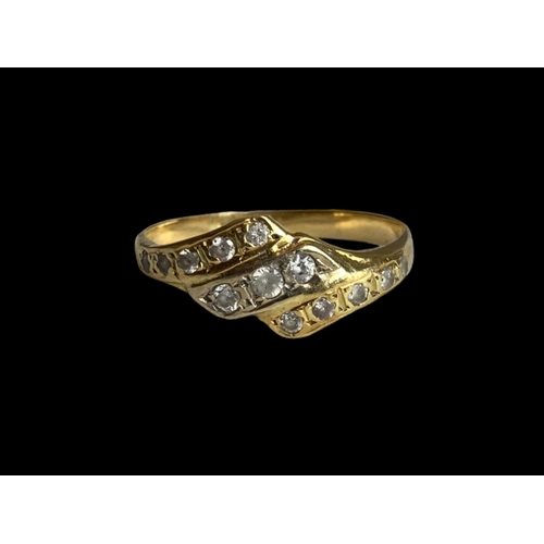 32 - Antique 9 carat gold & Stone ring. 
Unmarked but tests as 9 carat gold. Set with 13 unidentified sto... 