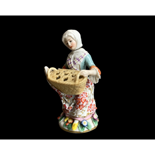 82 - A German porcelain figural scent bottle. 
Hand painted.
8.5cm Tall.