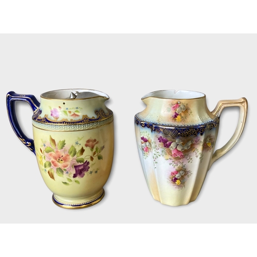 118 - A collection of four Wiltshaw & Robinson carlton ware blush water jugs. Including Heather & Hibiscus... 