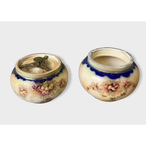 129 - Two Wiltshaw & Robinson Carlton ware Humidor Tobacco jars. Heather pattern.