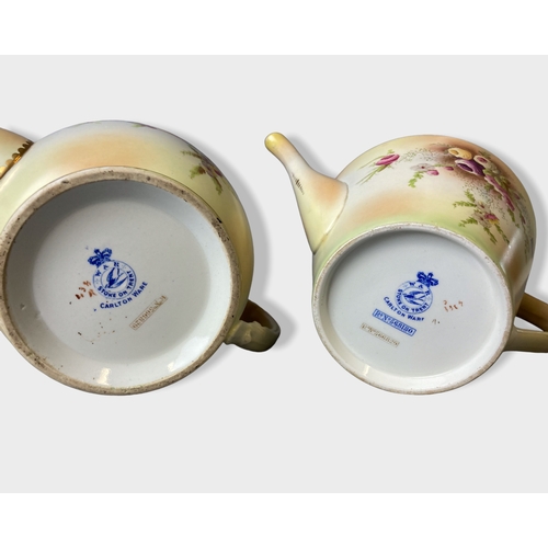 131 - Three Wiltshaw & Robinson Carlton ware Blush teapots.