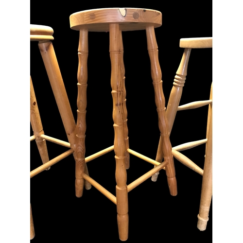 15 - 3 Pine Bar Stools - Tallest 27