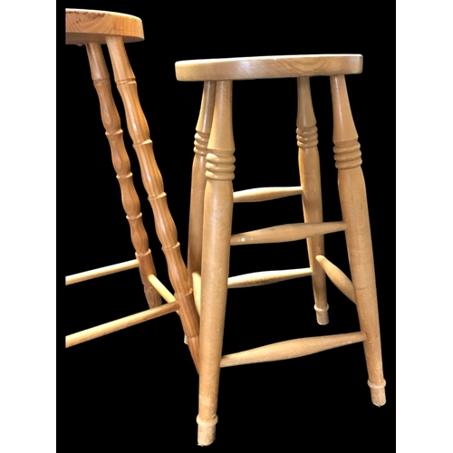 15 - 3 Pine Bar Stools - Tallest 27