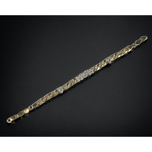 38 - A 9CT GOLD FANCY LINK 'MUM' BRACELET. 
24CM LONG.
10G.