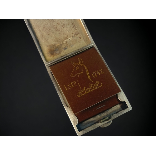 58 - A 925 SILVER MATCHBOOK HOLDER / VESTA.
ENGINE TURNED DESIGN FRONT & BACK. 
CHESTER H/M.
 E.J TREVITT... 