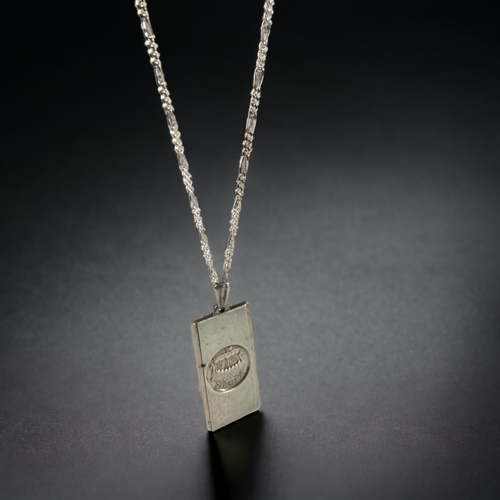 64 - A 925 SILVER INGOT PENDANT & SILVER CHAIN.
37 X 15MM