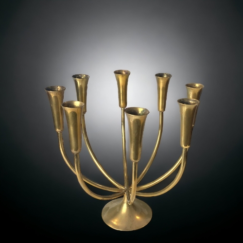 110 - A MID-CENTURY DANISH SVEND AAGE HOLM SORENSEN FOR ILLUMS BOLIGHUS 8-BRANCH CANDELABRA. 
29CM TALL.