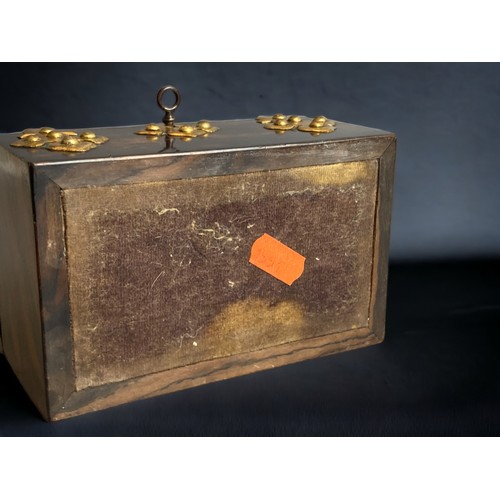 108A - A Victorian Coromandel dome topped perfume box. 
Circa 1870.
With decorative brass mounts. 
Interior... 